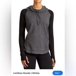 Athleta Limitless Hoodie - Gray and Black